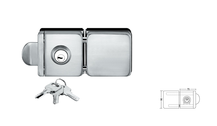 Square central glass lock,glass-glass